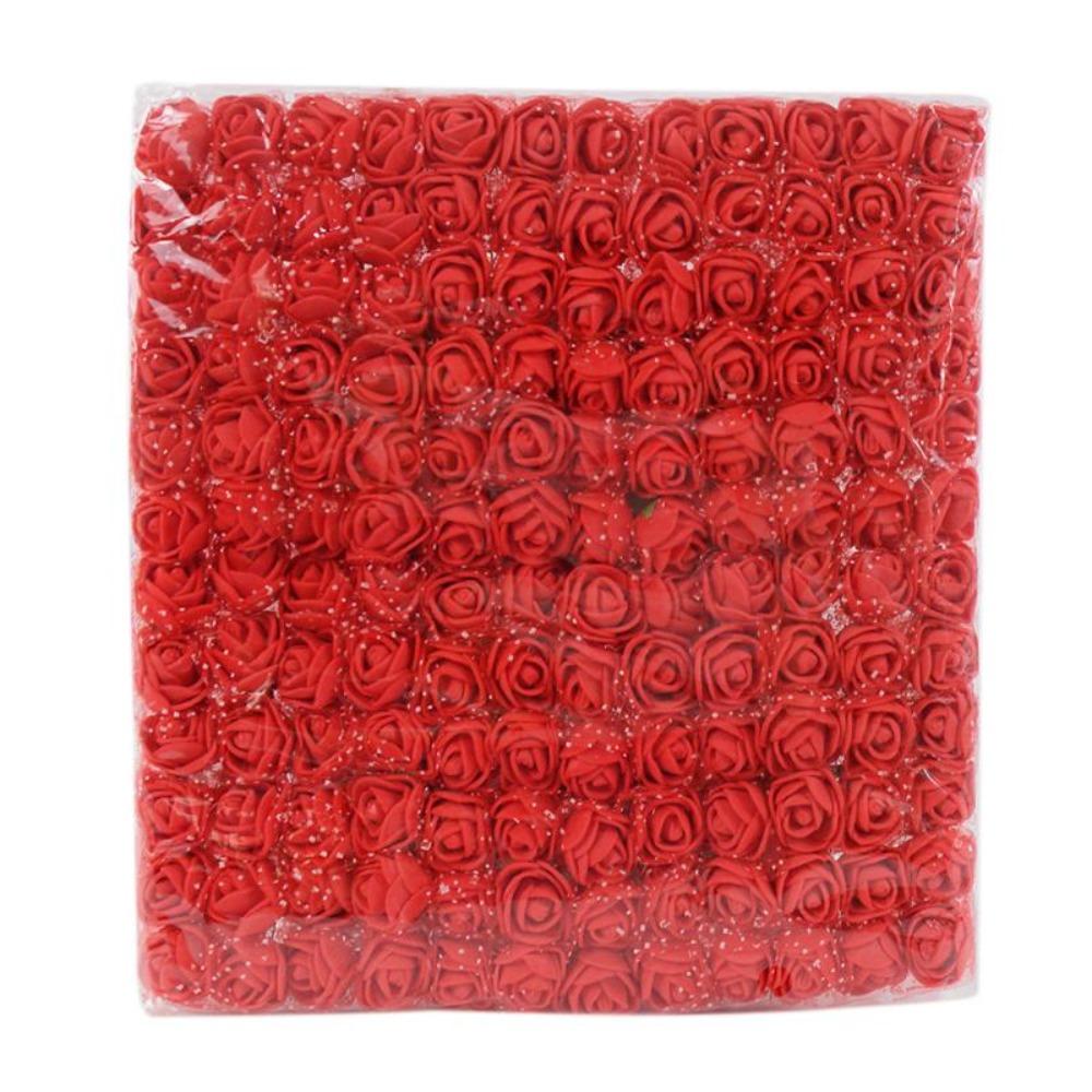 144/288 Stück Mini Spitze Rosenblume Kunstblume Kleine Schaumrosenblütenköpfe Hochzeitsdekoration DIY Bastelstraußzubehör