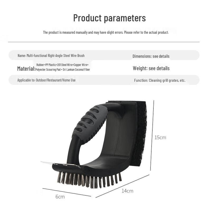 ZISIZ 3-in-1 Right-Angle BBQ Grill Cleaning Wire Brush Set