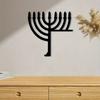 Metal Menorah Wall Art Jewish Home Decor Hanukkah Gift Powder Coated Vintage