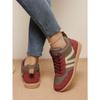 Autumn Sports Shoes Women's 2025 Autumn New Lace-up Plus-size Color-blocking Low-top Cotton Shoes