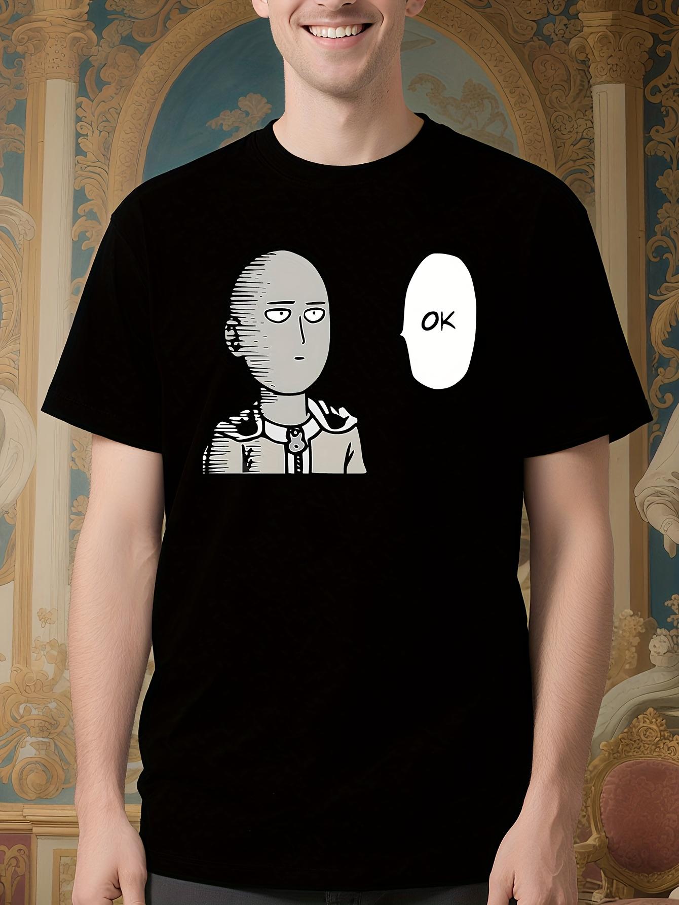 Anime Tshirt - Minimalist Saitama and OK Graphic Tee - Ev... XXXL
