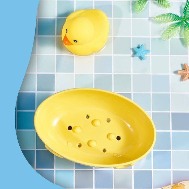 Drain Soap Box Cartoon Little Yellow Duck Fun and Beautiful Soap Box PP Material Stable Widened Long-lasting Durable Soap Box
