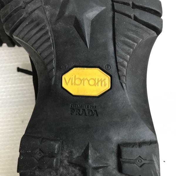 Prada Vibram Sohle Trekkingschuhe High Cut Sneaker Kurze Stiefel Größe 7 25.5 26.0 Schwarz(GEBRAUCHT)