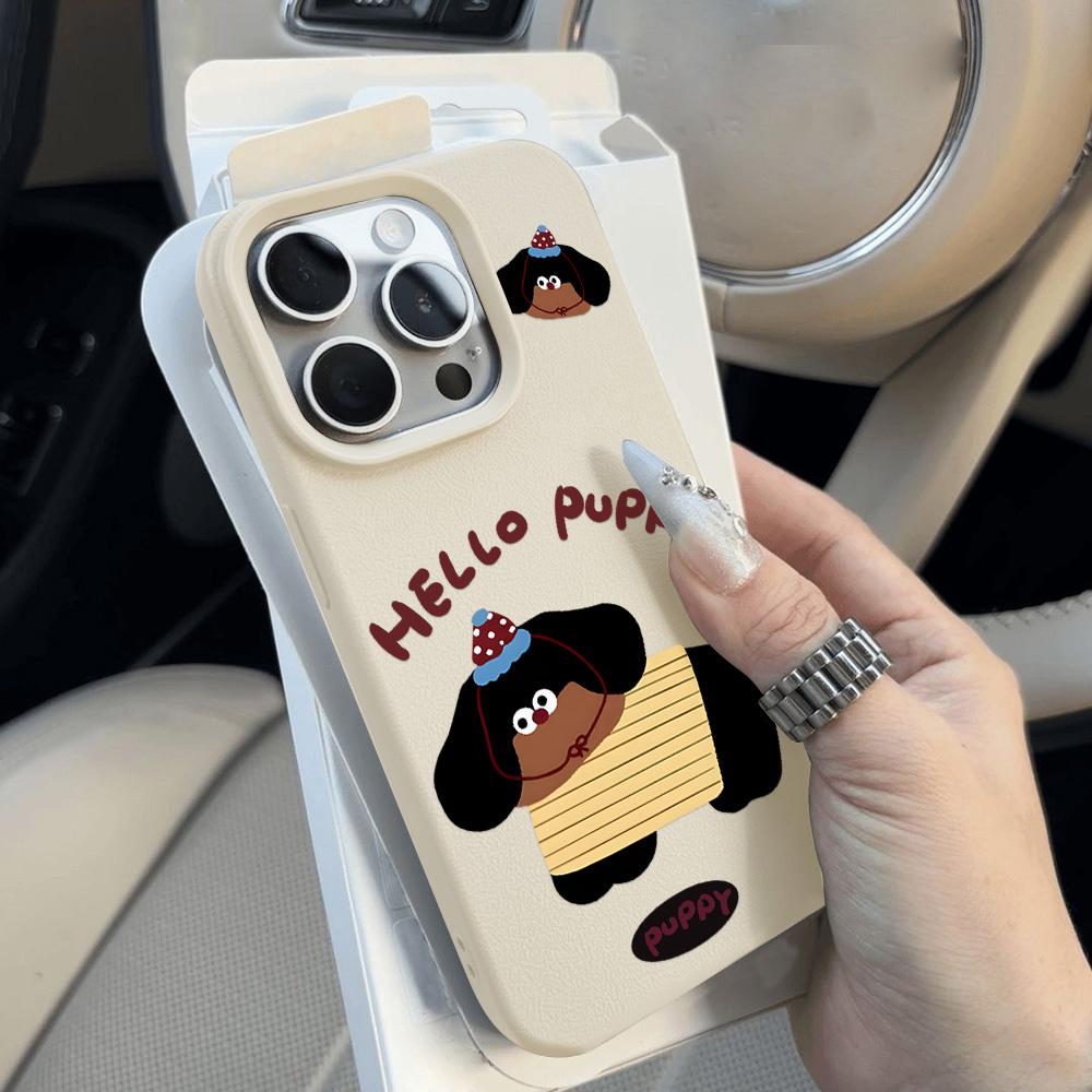 Husă pentru telefon cu senzație de piele pentru iPhone 11 13 16 Pro Max iPhone XR XS Max 14 15 Pro Max 12 13 Pro Max 16 Plus 13 Pro 14 Pro desene animate pictate Macaron Culori