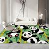 Cute Cartoon Panda Floor Mat Flannel Rugs Soft Winter Warmth Floor Mat Thickened Non-Slip for Living Room Home Door Mat