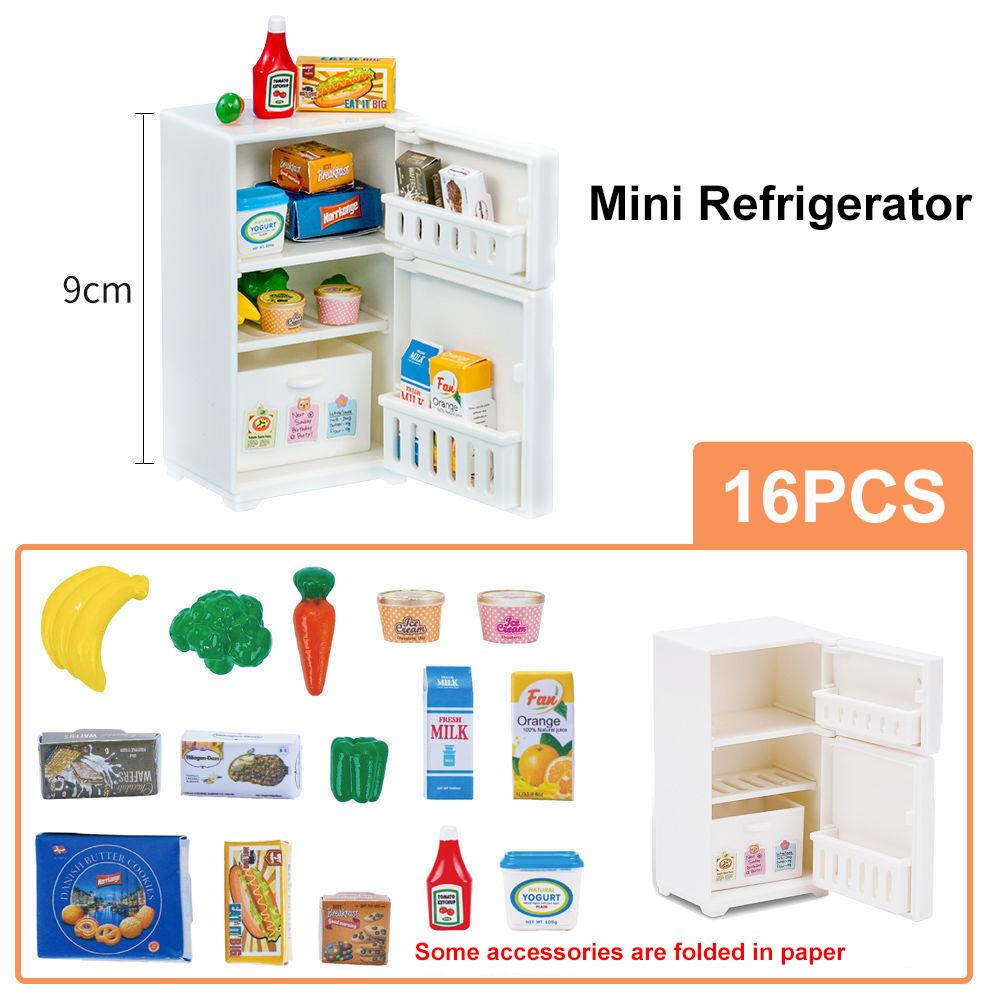 

1:12 Doll House Refrigerator Creative Present Designed For Children Realistic Mini Kitchen Toy Featuring Food Accessories Role Enjoy Instructive Toy разноцветный