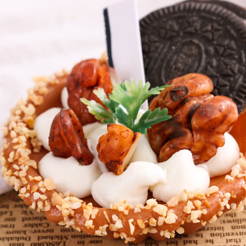 OUNONA Cake Food Egg Tart Fake Cake Fruit Realistic and 6 Perfect for Fruit and Photography Ornaments Models, Samples, Models, Display, Play, Cute,