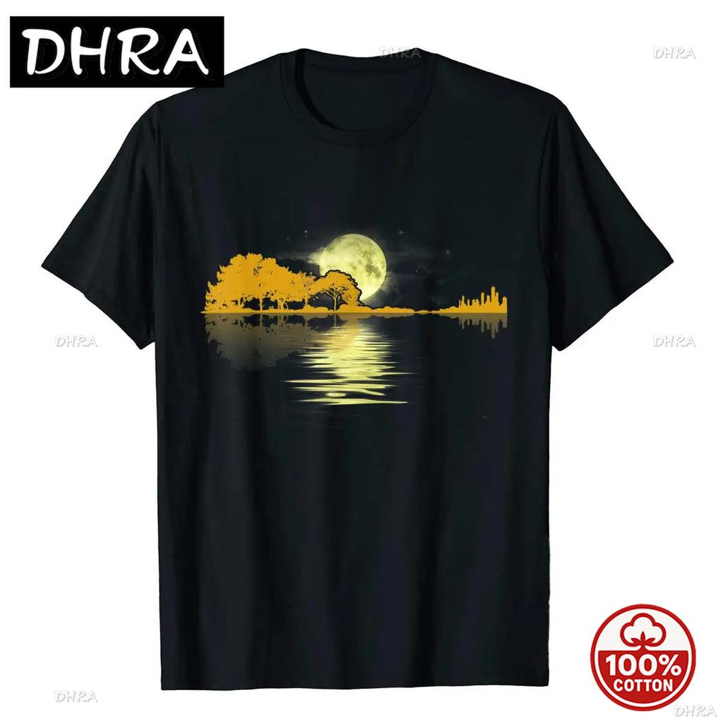 Guitar Lake Shadow Love Guitar Tshirt Unisex Unisex Cotton Soft Tee Loose Tops Tshirts Wholesale Casual Fashion Harajuku Oversized T