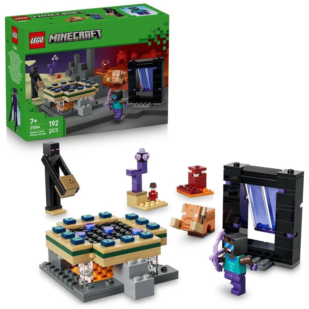 LEGO Minecraft Nether and End Portal Adventure Building Set 7-9 Years Kids Toy