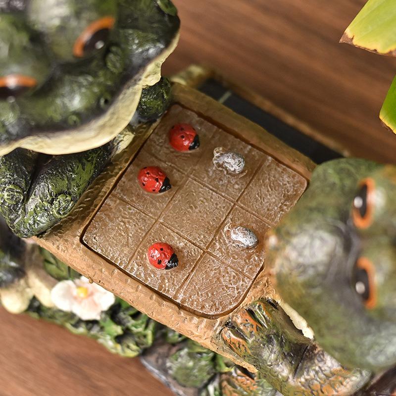 Farma Solarna Wiatr Żaba Żółw Szachy Dekoracja Domowa Zewnętrzna Ogród Ogród Dekoracje Żywiczne Rzeźba w Stylu Nordyckim Pokój Figurka