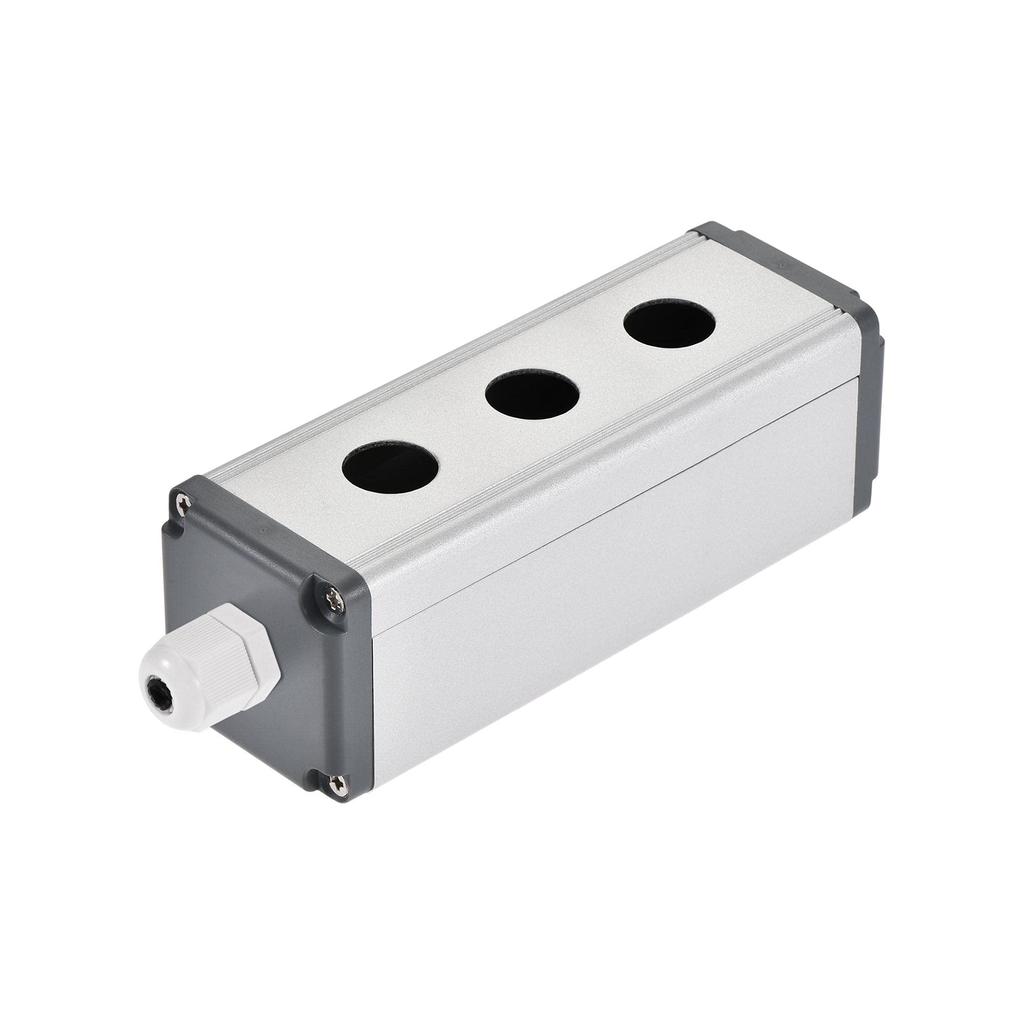 uxcell Push Button Switch Control Box, Switch Button Station Box, Aluminum, 3-Hole, 16mm, with PG7 Cable Gland