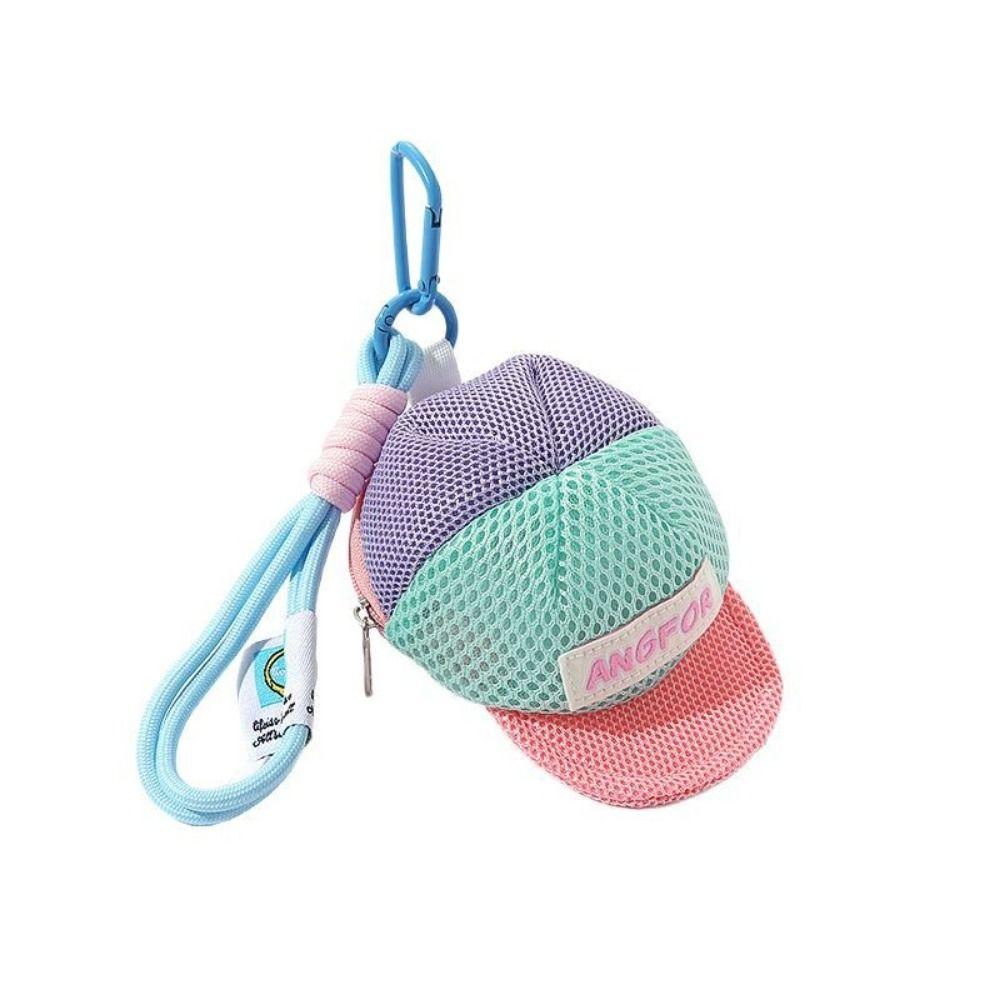 Keychain Creative Hat Mesh Pouch Decorative Portable Wallet Bag Backpack Hanging Bag Pendant  Girl