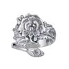 Retro Ethnic Peony Floral Wide Band Women's Ring - Exaggerated Ancient Style and Heavenly Fragrance-Inspired Design