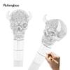 Yellow Horn Cattle Resin Skull Head Walking Cane Fashion Decorative Steel Stick Gentleman Skull Performance Stage Cane 93cm