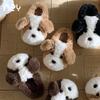 Three-dimensional big-eared puppy cotton slippers women's winter plush cute home soft bottom non-slip bag head slippers