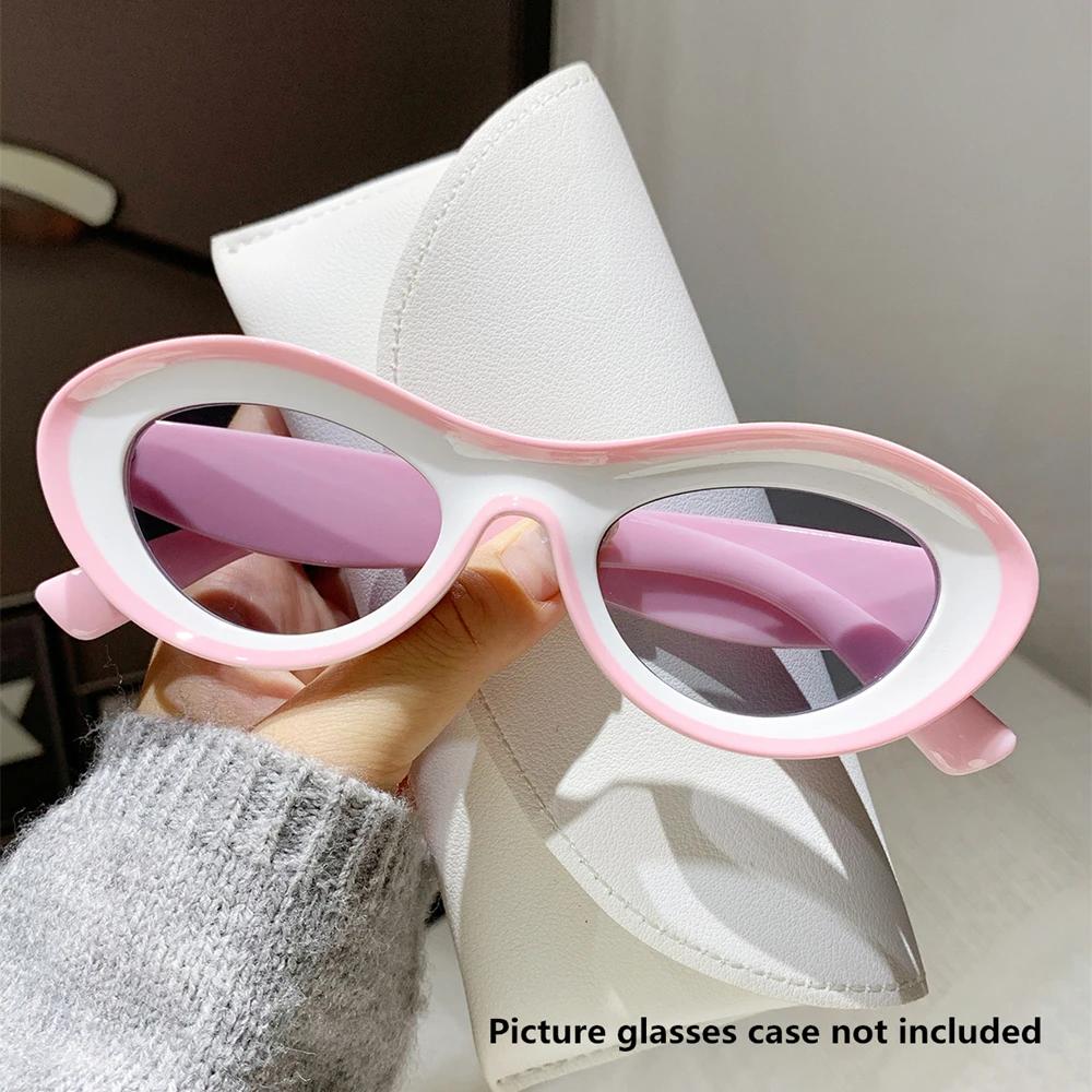 Cat Eye Sunglasses for Women Men Candy Color Block Fashion Decorative Sun Shades for Beach Party Club Gafas De Sol Hombre