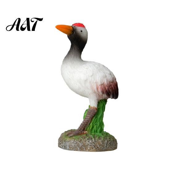 Micro Landscape Decorative Figurines Resin Red-Crowned Bird Figurines, Realistic Statues with Rock Base, Mini Outdoor Rockery Landscaping