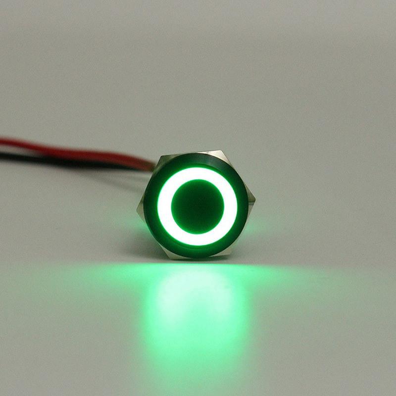 Waterproof 19mm 12v Car Dash Metal Momentary Engine Push Button Led
