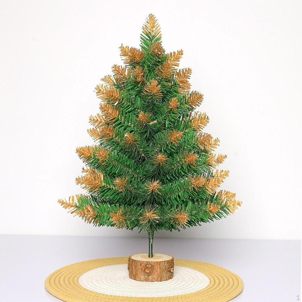 Artificial Mini Christmas Tree Desktop Ornament Decor for Indoor Outdoor Shelf Bar Home