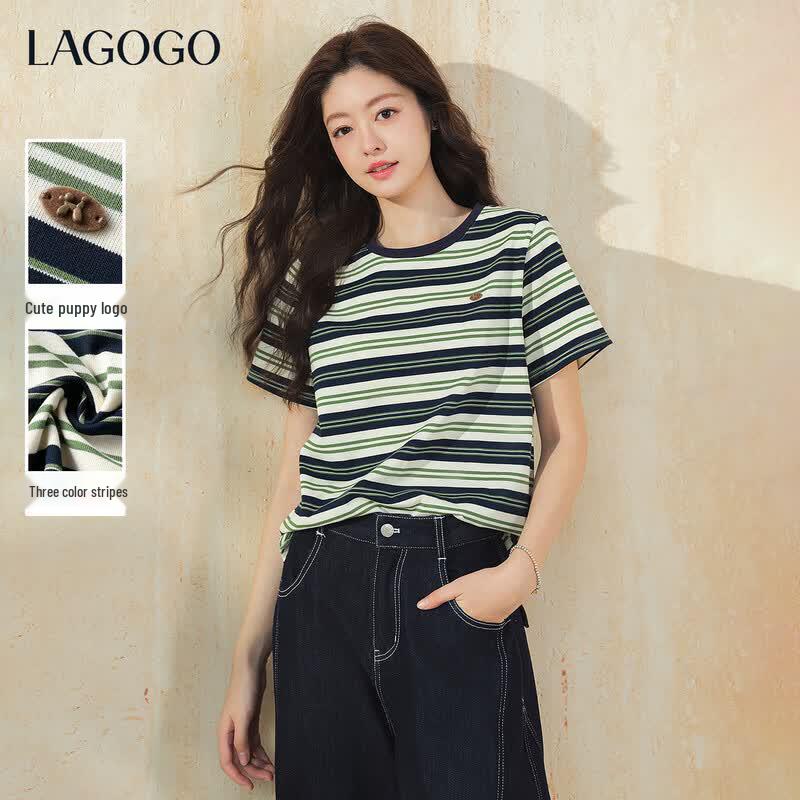 LAGOGO Women s Striped T-shirt XL