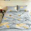 Elegant Blue Flowers Summer Cooling Quilt Floral Style Air Conditioner Quilted Quilt Skin-friendly Thin Blanket Machine Washable