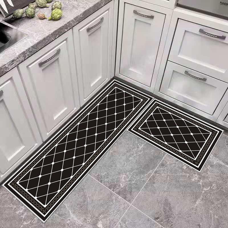 Bodenmatte aus Kristallsamt für die Küche, saugfähig, rutschfest, waschbar, Bodenmatte für die Küche, Eingangsbereich, Badezimmertür, Badezimmermatte, Teppich