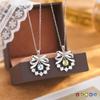 S925 Sterling Silver Bowknot Necklace Gentle Style Natural Color Gem Crystal Pendant For Women