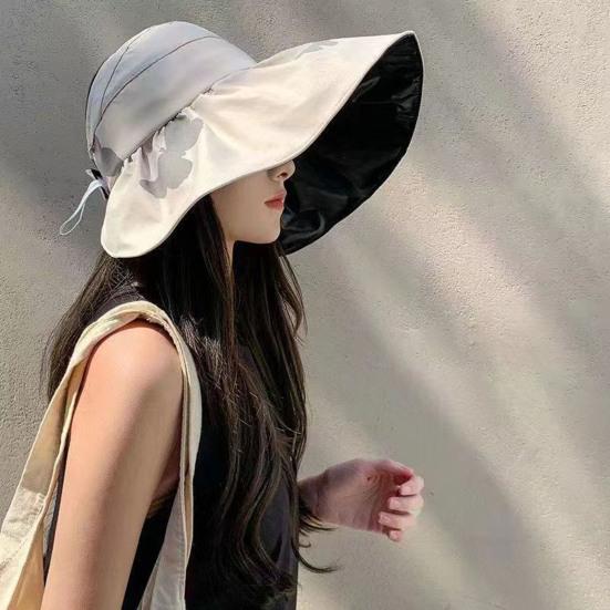 Bucket Hat Empty Top Sun Protection UPF50+ Wide Brim Summer Hat Women Lightweight Foldable Outdoor Travel Hat