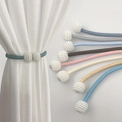 Simple Curtain Straps with High Strength Magnetic Attraction, Pearl Magnetic Buckle, Fabric Storage Strap