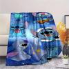 Stitch Cartoon printing Flannel Blanket Bedroom Sofa Camping Warm blanket Gifts for family and friends-MJ013