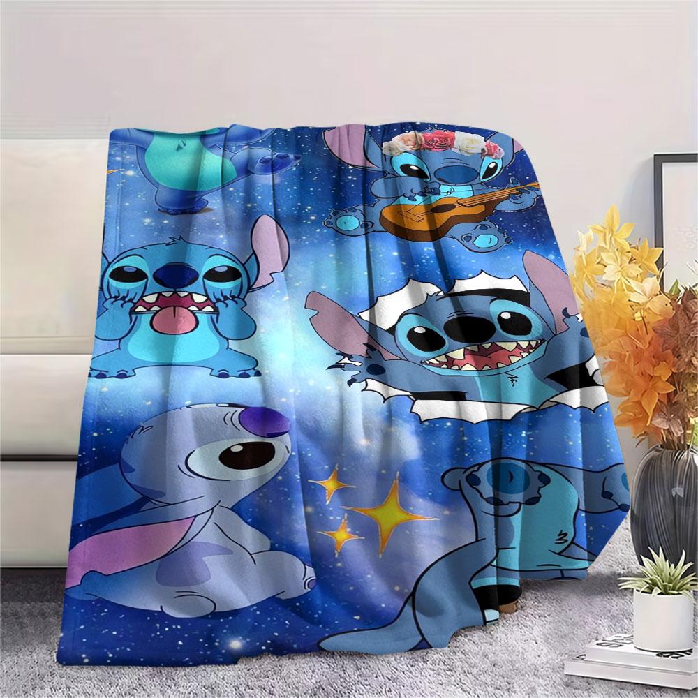 Stitch Cartoon printing Flannel Blanket Bedroom Sofa Camping Warm blanket Gifts for family and friends-MJ013