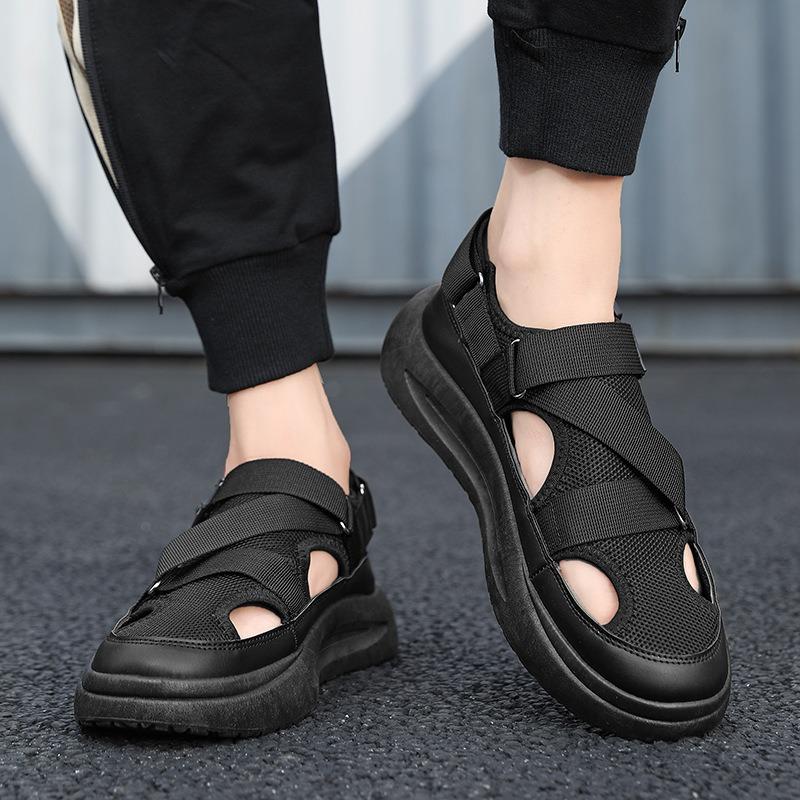Fashion Summer Mesh Men Sandals Platform Shoes for Men Anti-slip Beach Sandals Soft Bottom Sport Sandals Men's Breathable Hiking Shoes