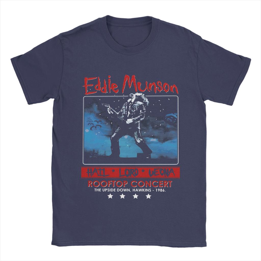 Unisexs TShirts Eddie MunsonS Rooftop Concert Leisure Pure Cotton Tee Short Sleeve Steve T Shirt Round Collar Clothes Gift Idea