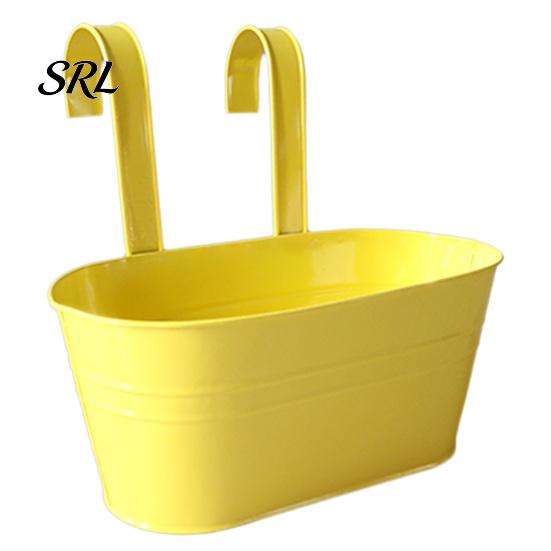 Gancio Staccabile Contenitori a Fiore Fioriera Metallica da Appendere, Vaso con Fori di Drenaggio, Ganci, Vasi per Verde Verticale per Ringhiera Balcone Pianta per Recinzione Giardino