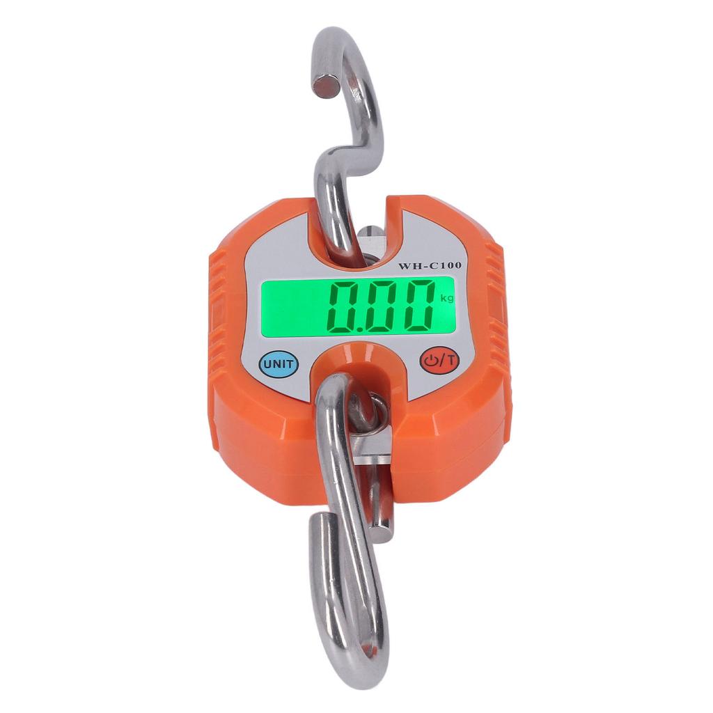 Hanging Scale LCD Digital Display 150KG Range Weighing Tool for Warehouse Luggage Orange