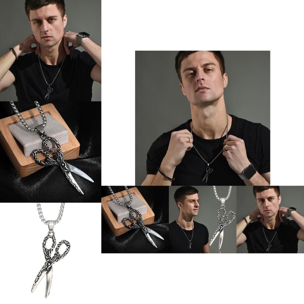 Retro Scissor Pendant Necklace For Men And Women In Stylish Hip Hop Design