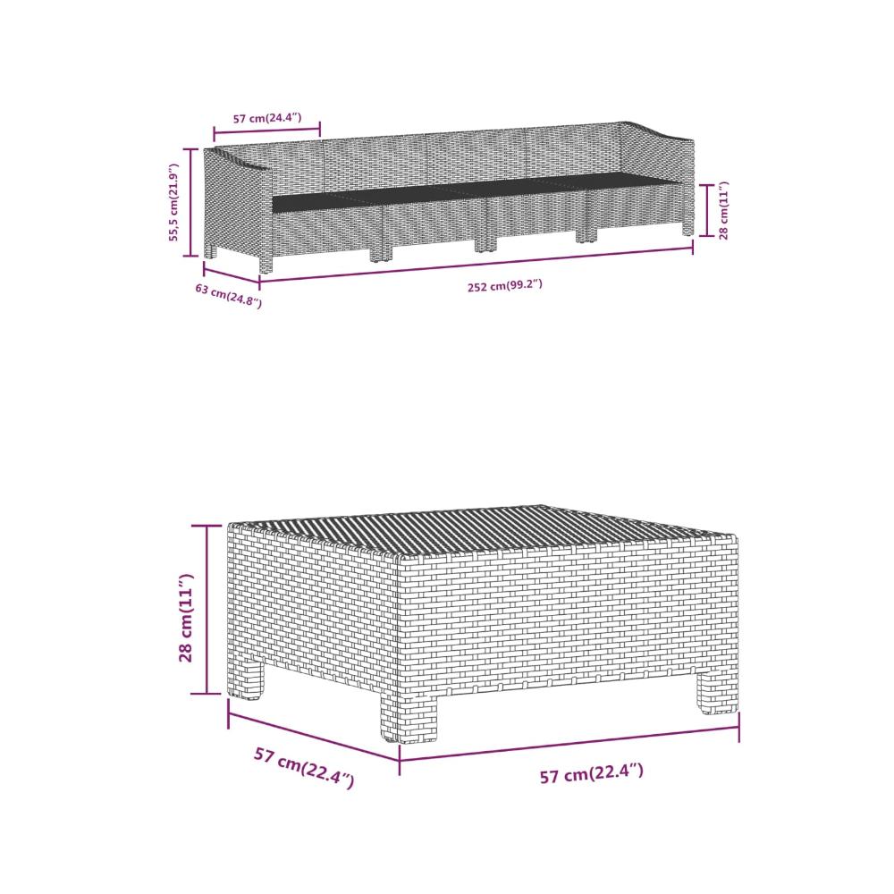 Patio Furniture Sets 5 Piece Garden Lounge Set With Cushions Grey Poly Rattan