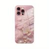 Luxus Pinkes Schmetterlingsmuster Rosa Metallic Lack Glas Handyhülle Für iPhone 17Air 11 12 13 14 15 16 17 Pro Max Plus 16E Hülle