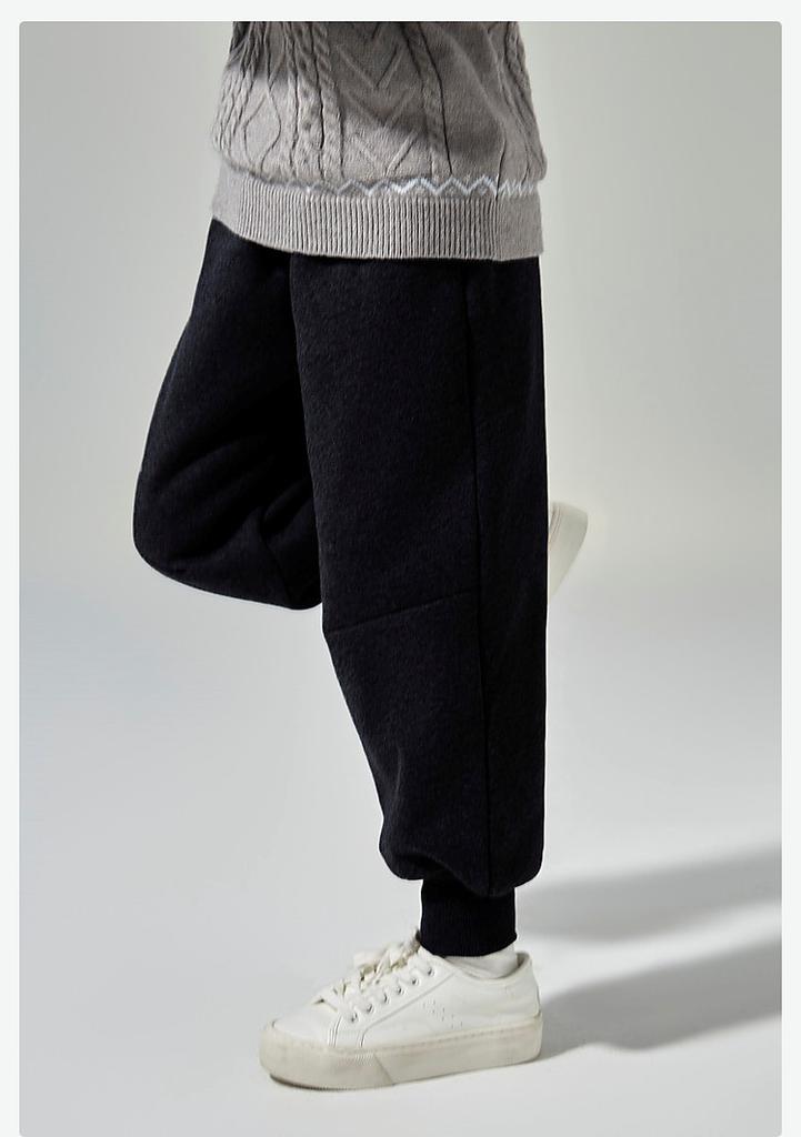 Girls' Loose Velvet Lined Windproof Casual Pants