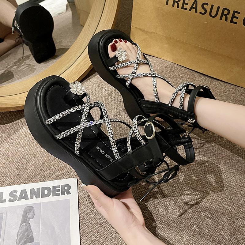 

Platform sandals women s summer fashion new high-end temperament with skirt sandals 35 чорний