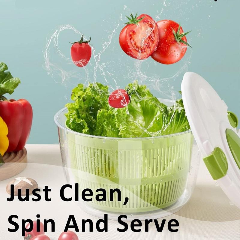 Salad Spinner Vegetable Washer Dryer Drainer Strainer with Bowl  Colander Fruit Washer Pasta and Fries Spinner