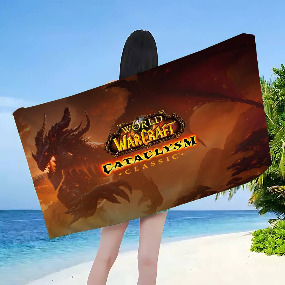 W-World of W-Warcraft Hot Video Game Bath Towel Microfiber Soft Water Absorbing Breathable For Girl Kids Decorative Beach Towel
