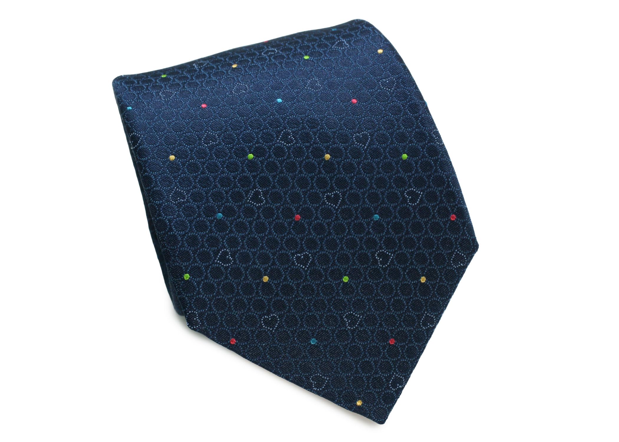 

Шелковый галстук в горошек с сердечками Simon Carter [SIMON CARTER] & (Сине-черный)
