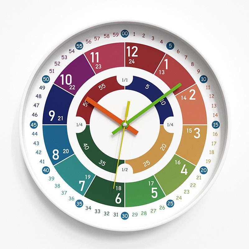 Early Education Wall Clock Clock Cartoon Silent Clock Children's Time Management Quartz Clock Home Wall Hanging 30CM