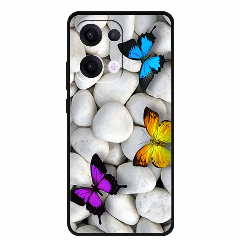 For Oppo Reno13 5G Case Soft TPU Cute Cartoon Silicon Back Cover for Oppo Reno 13 Pro Phone Cases Reno13Pro 13Pro 5G Black Shell