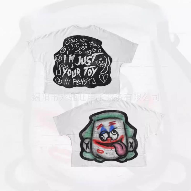 Punk Y2k Short Sleeve T-Shirt Teens Loose Fit Casual Top With Print