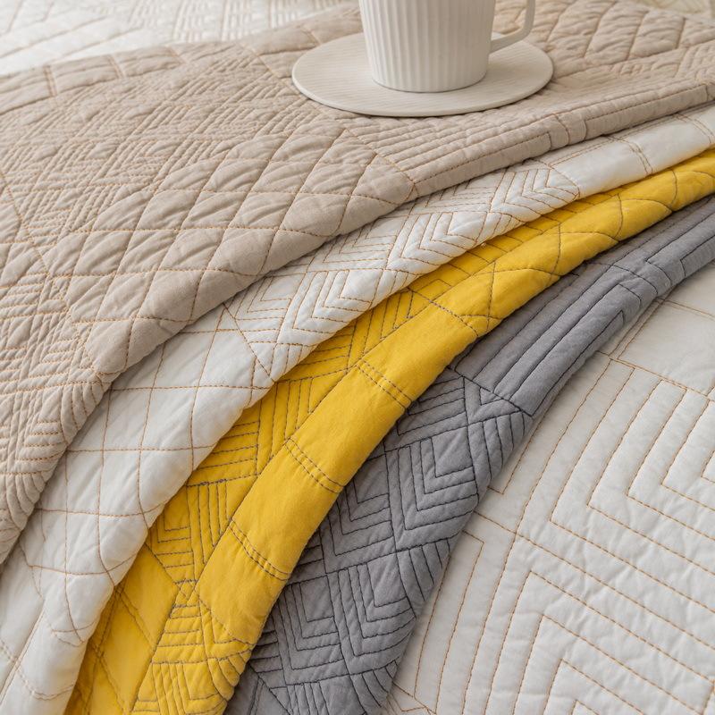 Nordic Simple Solid Color Quilted Sofa Cushion Four Seasons Pure Cotton Fabric Anti-slip Cushion Universal Modern Sofa Cover