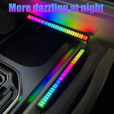 LED Car Pickup Lamp Music Rhythm Light Bar Strip Atmosphere Accsesories Interior Dashboard Decoration Ornament Sound Control RGB