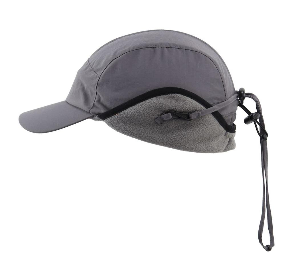 [Connectyle] Men's Winter Cap with Earmuffs Fishing Outdoor Cold Protection Hat Cycling Work Cap Waterproof Gray