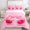 Set Biancheria da Letto Maialino Rosa 3 Pezzi Include 1 Copripiumino e 2 Federe, Confortevole Q082